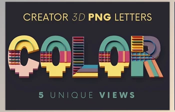 Download Colorful <span class='badge badge-warning'>Art</span> – 3D Lettering CreativeMarket - 10277665