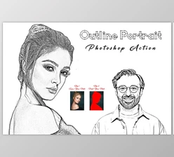 Download Outline Portrait Photoshop Action Creativemarket - 10308853