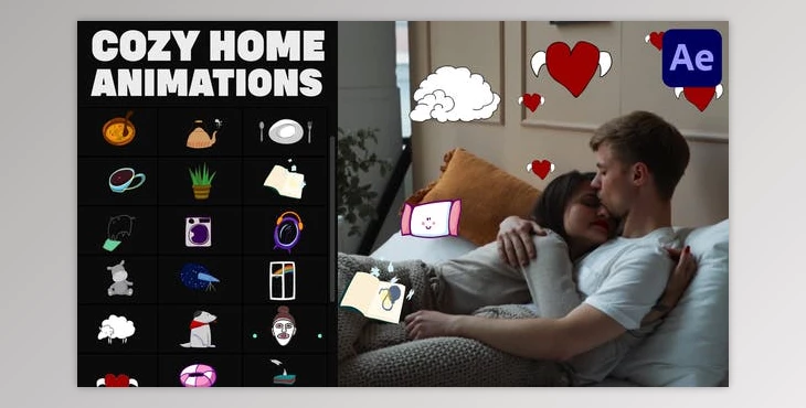 Download Cozy Home Stickers for After Effects (Videohive 36767785) - AE Project