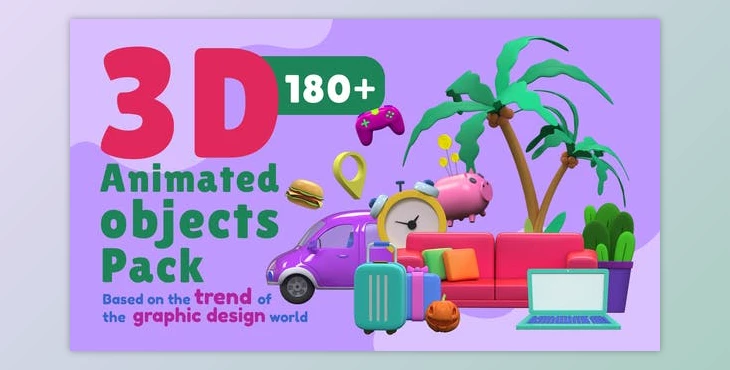 Download 3D Animated Objects Pack (Videohive 40371627) - AE Project