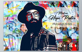 Download Modern Hope Poster Photoshop <span class='badge badge-warning'>Action</span> Creativemarket - 10312879