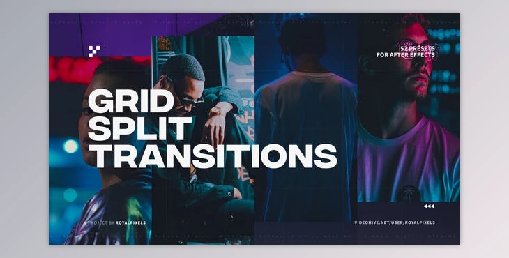 Download Split Grid Transitions (Videohive 38621238) - AE Project