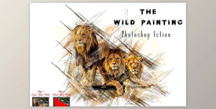 Download The Wild Painting Photoshop Action CreativeMarket - 10320676