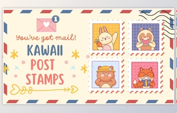 Download <span class='badge badge-warning'>Drawing</span> Cute & Colorful Animal Post Stamps | Procreate Illustration