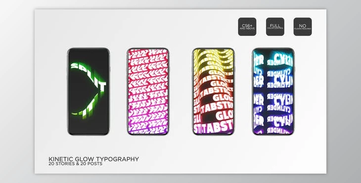 Download Kinetic Glow Typography Instagram (Videohive 34257814) - AE Project
