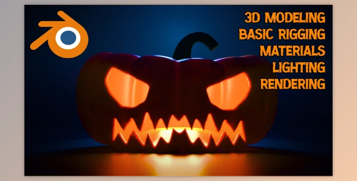 Download Blender 3D: Create a Jack-o’-lantern Scene
