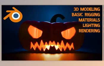 Download Blender 3D: Create a <span class='badge badge-warning'>Jack</span>-o’-lantern Scene