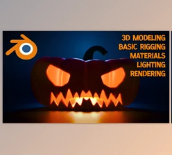 Download Blender 3D: Create a Jack-o’-lantern Scene