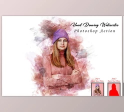 Download Hand Drawing Watercolor PS Action CreativeMarket - 10360584