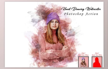Download Hand Drawing Watercolor <span class='badge badge-warning'>PS</span> Action <span class='badge badge-warning'>CreativeMarket</span> - 10360584