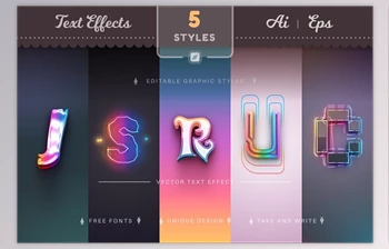 Download Set 5 Dreams Editable Text <span class='badge badge-warning'>Effects</span> CreativeMarket - 10312537