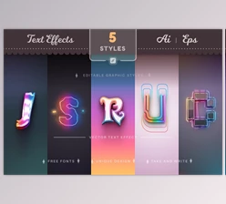 Download Set 5 Dreams Editable Text Effects CreativeMarket - 10312537