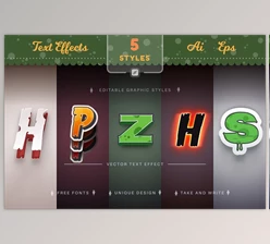 Download Set 5 Fear Editable Text Effects CreativeMarket - 10311788