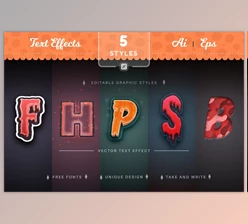 Download Set 5 Horror Editable Text Effects CreativeMarket - 10311257