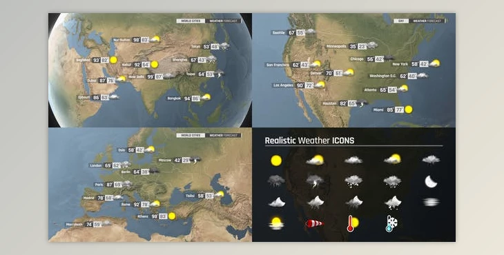 Download World Weather Forecast – Globe ToolKit (Videohive 40349007) - AE Project