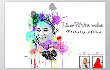 Download <span class='badge badge-warning'>Line</span> Watercolor Photoshop Action CreativeMarket - 10368658