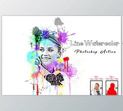 Download Line Watercolor Photoshop Action CreativeMarket - 10368658