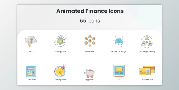 Download Animated Finance Icon Set (Videohive 33860183) - AE Project