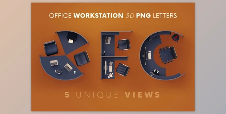 Download Office Workstation – 3D Lettering Creativemarket - 6117629