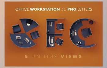 Download Office Workstation – 3D <span class='badge badge-warning'>Lettering</span> Creativemarket - 6117629
