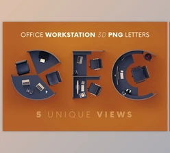 Download Office Workstation – 3D Lettering Creativemarket - 6117629