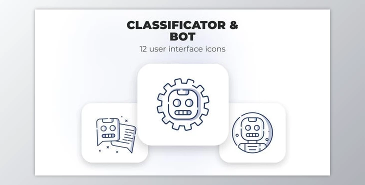 Download Classificator & Bot- user interface icons (VideoHive 39695497) - AE Project