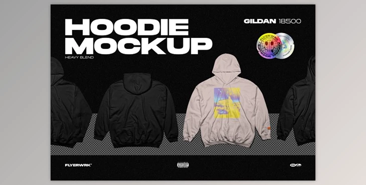 Download Hoodie Mockup – Gildan 18500 CreativeMarket - 6499378