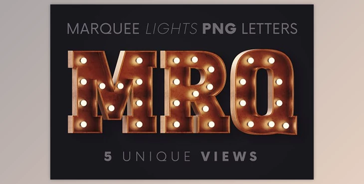 Download Marquee Lights - 3D Lettering Creativemarket - 6220141