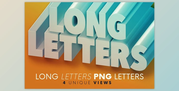 Download Long Letters – 3D Lettering Creativemarket - 6093273