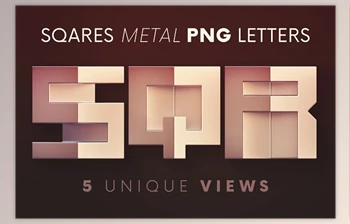 Download Squares <span class='badge badge-warning'>Geometric</span> – 3D Lettering Creativemarket - 6096507
