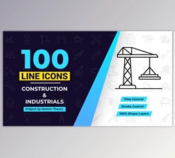 Download 100 Construction Line Icons (Videohive 39648330) - AE Project
