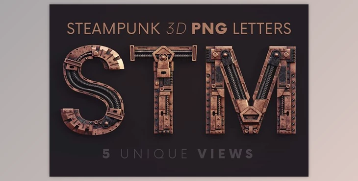 Download Steampunk - 3D Lettering Creativemarket - 6302596