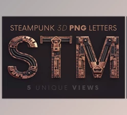 Download Steampunk - 3D Lettering Creativemarket - 6302596
