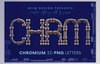 Download Chromium <span class='badge badge-warning'>Pipes</span> - 3D Lettering Creativemarket - 6220484