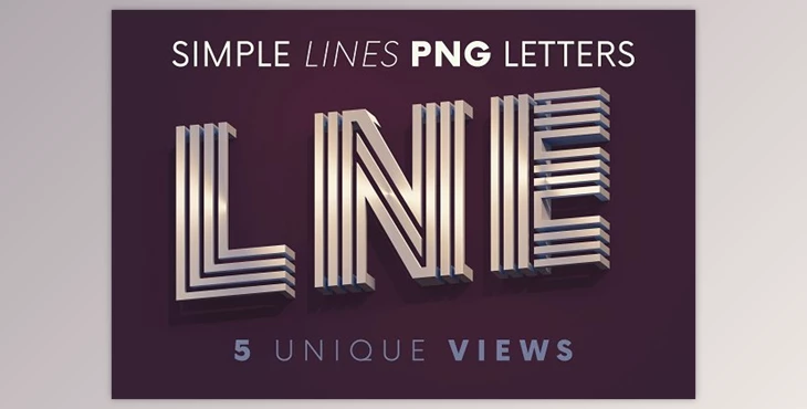 Download Simple Lines - 3D Lettering Creativemarket - 6097005