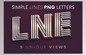Download Simple <span class='badge badge-warning'>Lines</span> - 3D Lettering <span class='badge badge-warning'>Creativemarket</span> - 6097005