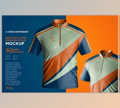 Download Polo T-Shirt Mandarin Collar CreativeMarket - 7512975