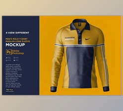 Download Polo T-Shirt Raglan Long Sleeve CreativeMarket - 7512557