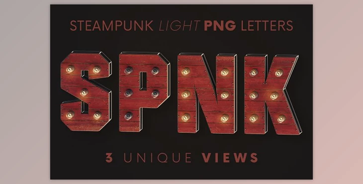Download Steampunk Light - 3D Lettering Creativemarket - 6221185