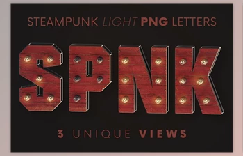 Download Steampunk Light - 3D <span class='badge badge-warning'>Lettering</span> Creativemarket - 6221185