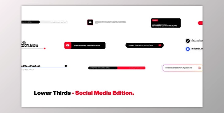 Download Lower Thirds – Social Media Edition (Videohive 39637254) - AE Project