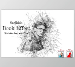 Download Scribble Book Effect PS Action CreativeMarket - 10855053