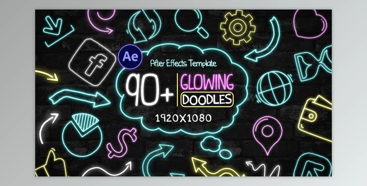Download 90+ Glowing Doodles Pack (Videohive 40563438) - AE Project