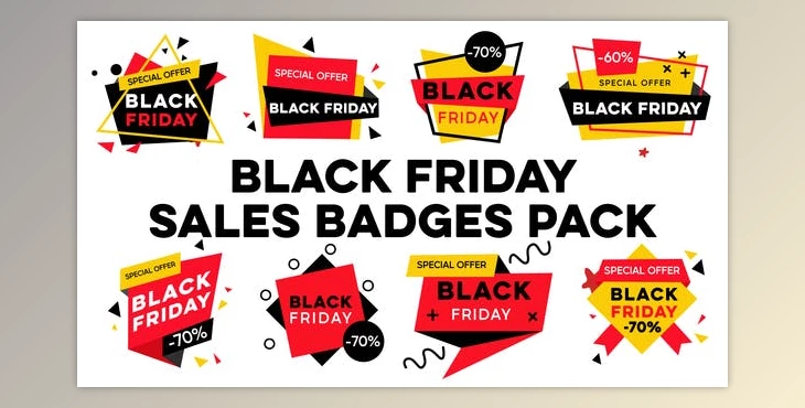 Download Black Friday Sale Badges Pack V2 10 in 1 (Videohive 40829615) - AE Project