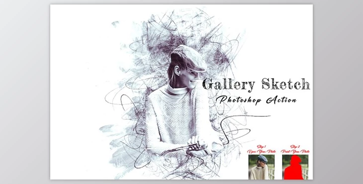 Download Gallery Sketch Photoshop Action-2 CreativeMarket - 10871318