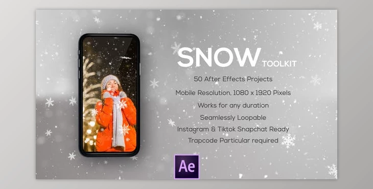 Download 50 Snow Overlays – Vertical Resolution – For Mobile Videos (Videohive 41021662) - AE Project