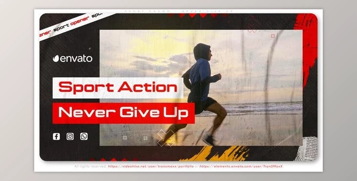 Download Sport Action Promo – Never Give Up (Videohive 41339113) - AE Project