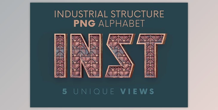 Download Industrial Structure – 3D Lettering CreativeMarket - 10863599