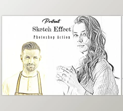 Download Portrait Sketch Effect Photoshop Action CreativeMarket - 10892000