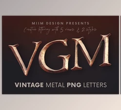 Download Vintage Metallic – 3D Lettering Creativemarket - 6117534